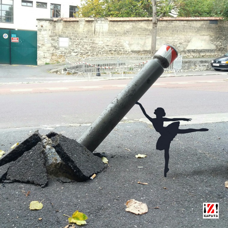 Le Petit-Rat tient bon la barre -  - Street art © Zapata